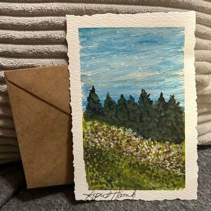 Hand-Painted Landscape Greeting Card